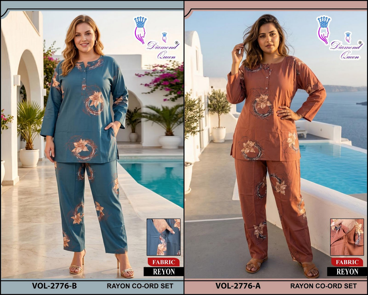 Vol 2768-2779 Diamond Queen Rayon 22Kg Co Ord Set Wholesaler Ahmedabad