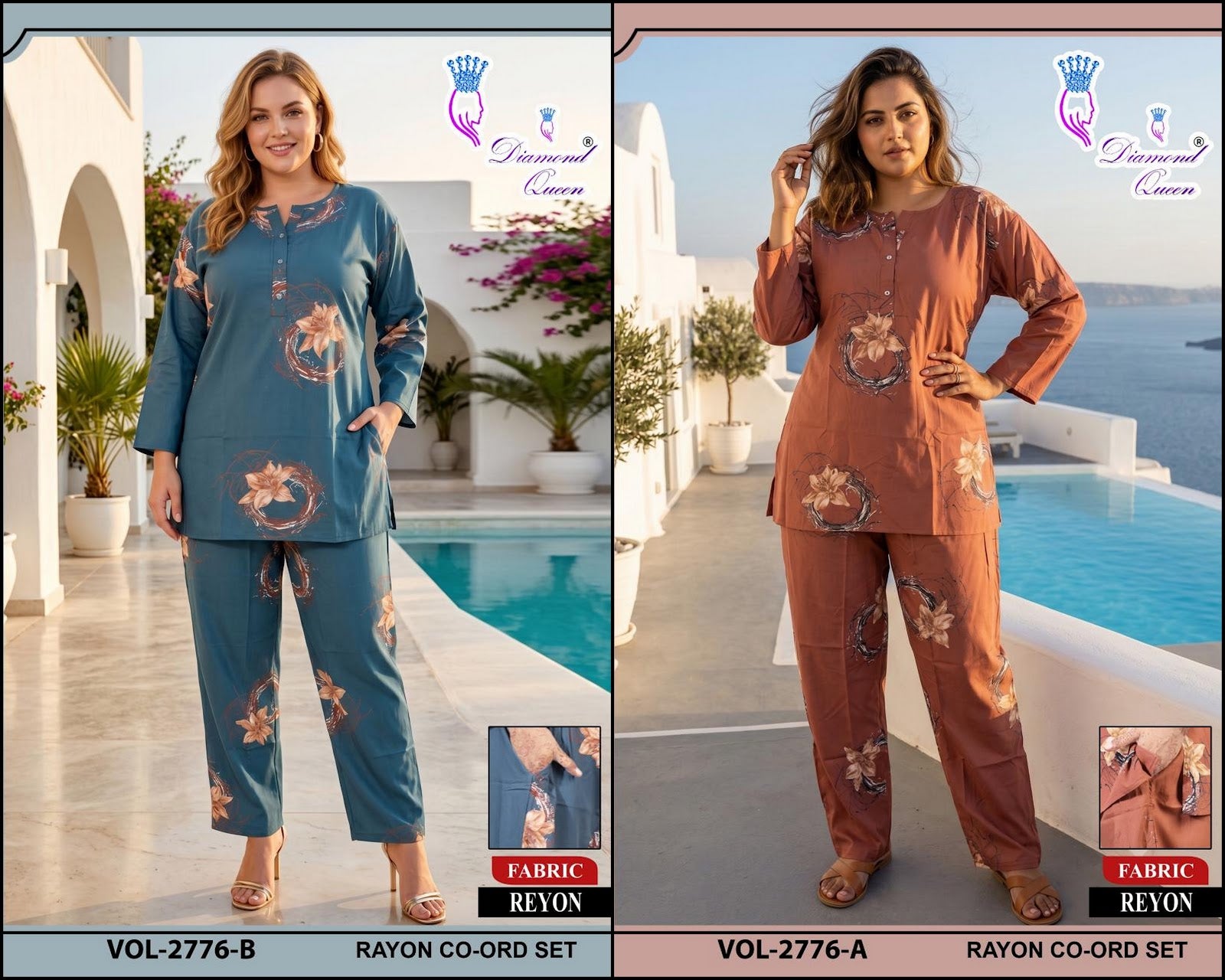 Vol 2768-2779 Diamond Queen Rayon 22Kg Co Ord Set Wholesaler Ahmedabad