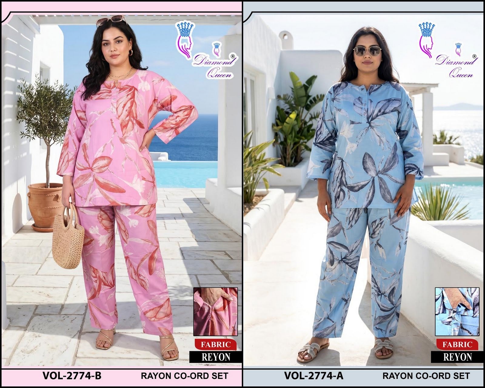 Vol 2768-2779 Diamond Queen Rayon 22Kg Co Ord Set Wholesaler Ahmedabad