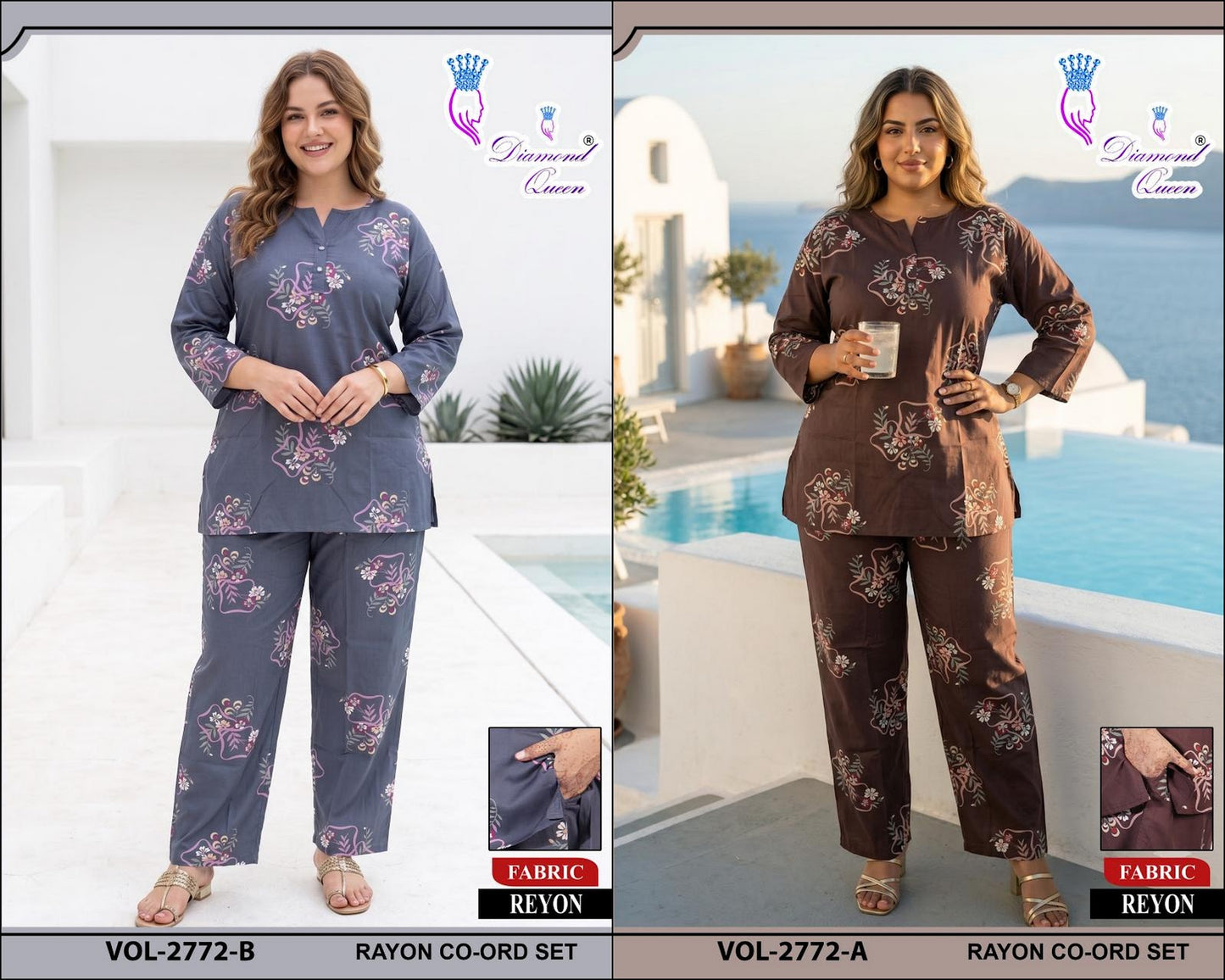 Vol 2768-2779 Diamond Queen Rayon 22Kg Co Ord Set Wholesaler Ahmedabad