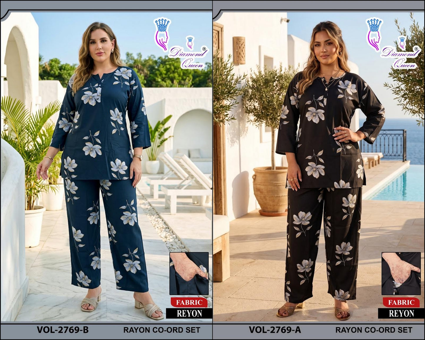 Vol 2768-2779 Diamond Queen Rayon 22Kg Co Ord Set Wholesaler Ahmedabad
