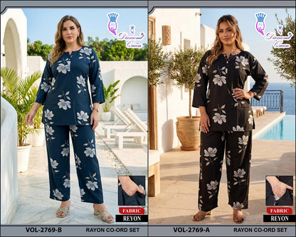 Vol 2768-2779 Diamond Queen Rayon 22Kg Co Ord Set Wholesaler Ahmedabad
