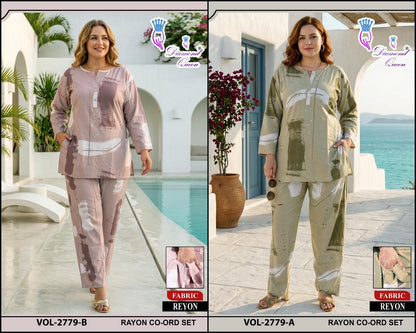 Vol 2768-2779 Diamond Queen Rayon 22Kg Co Ord Set Wholesaler Ahmedabad
