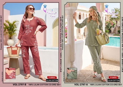 Vol 2795-2800 Diamond Queen Cotton Co Ord Set Wholesale