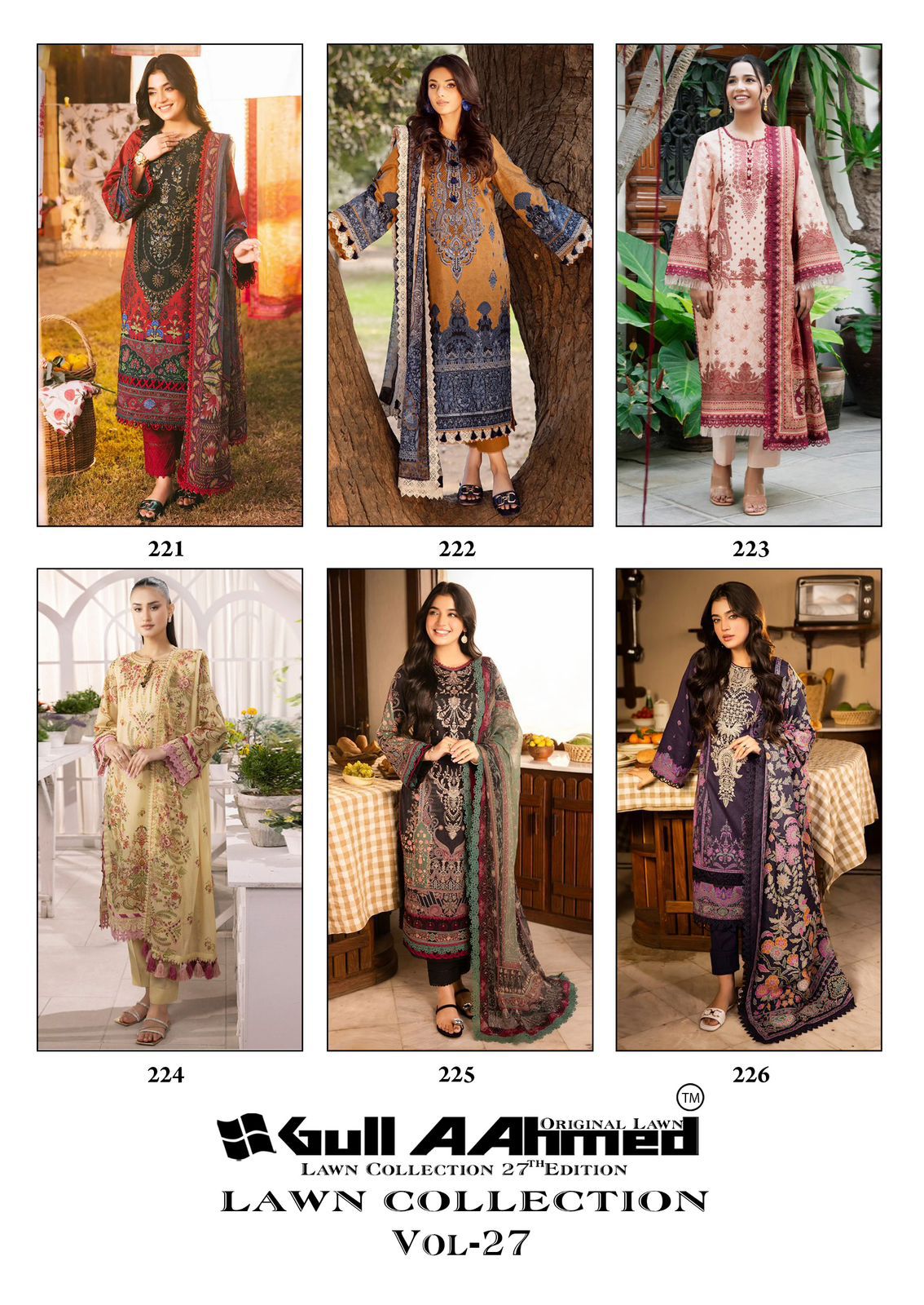 Vol 27 Lawn Collection Gul Ahmed Karachi Salwar Suits Wholesaler Ahmedabad