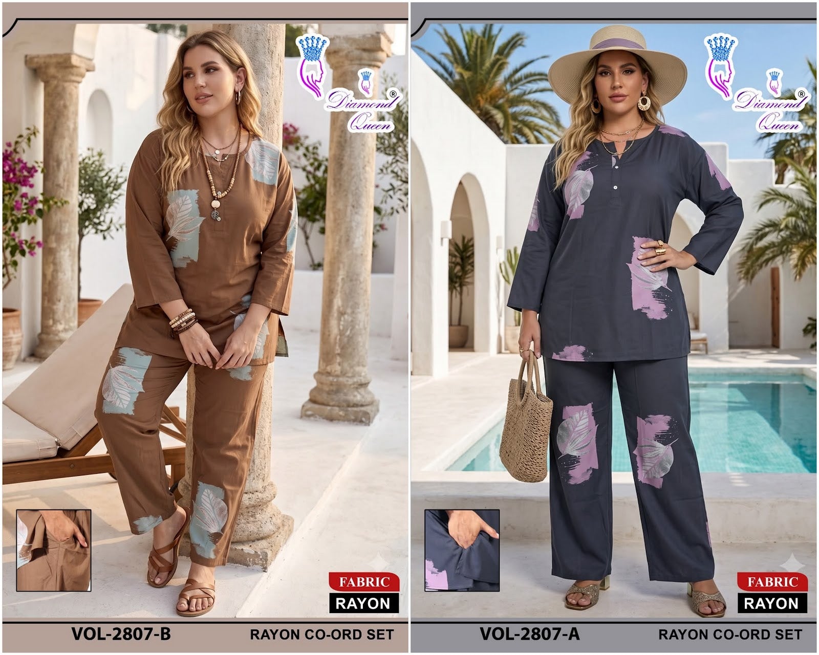 Vol 2802-2807 Diamond Queen Rayon 22Kg Co Ord Set Supplier