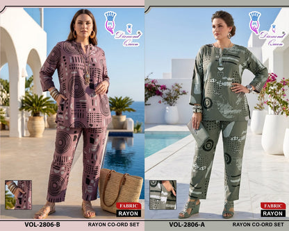 Vol 2802-2807 Diamond Queen Rayon 22Kg Co Ord Set Supplier