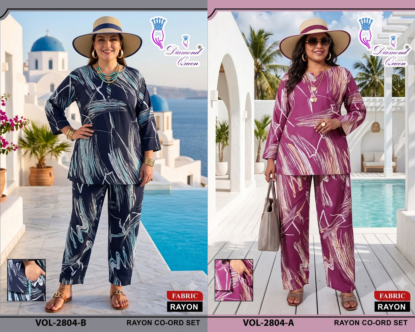 Vol 2802-2807 Diamond Queen Rayon 22Kg Co Ord Set Supplier
