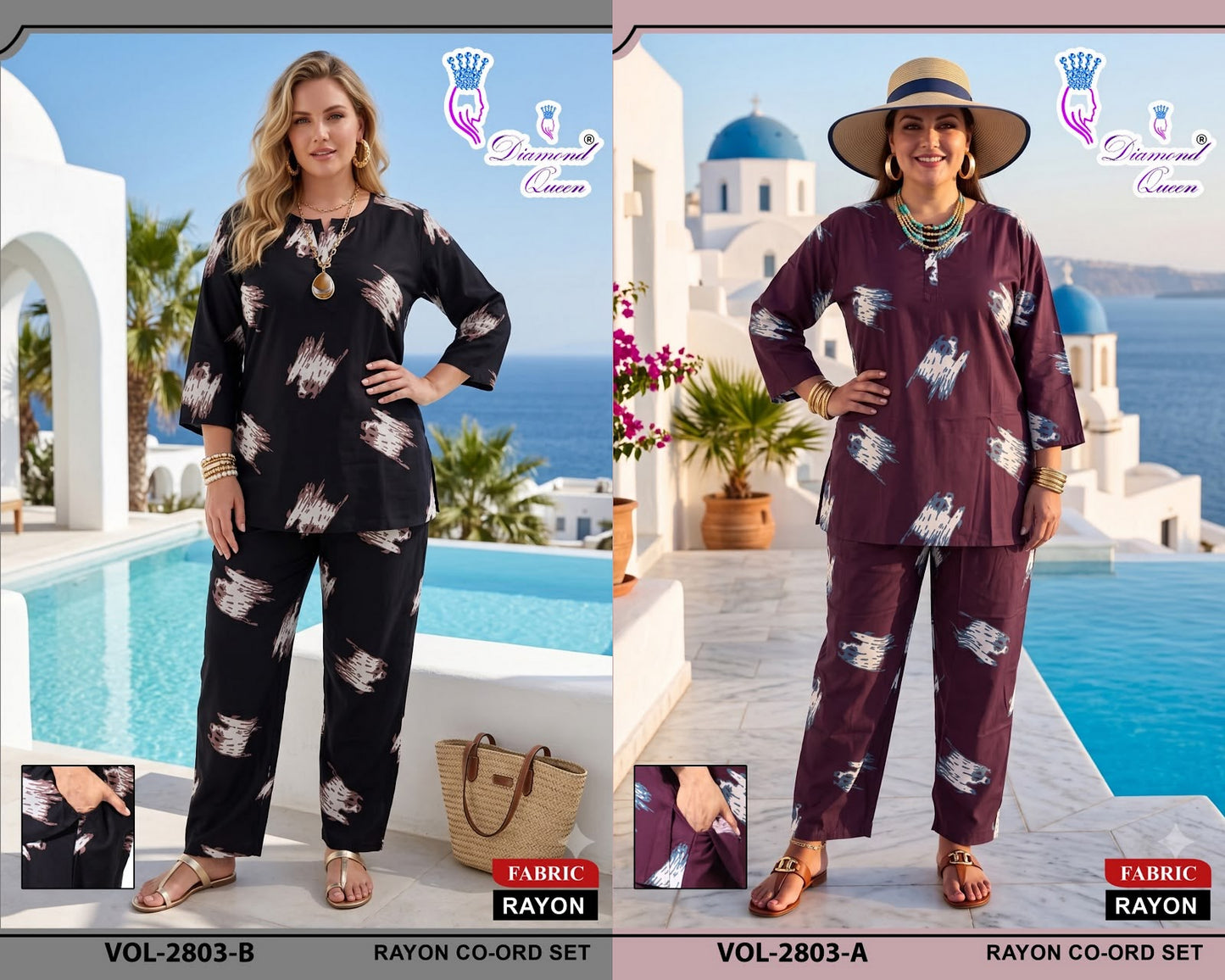 Vol 2802-2807 Diamond Queen Rayon 22Kg Co Ord Set Supplier