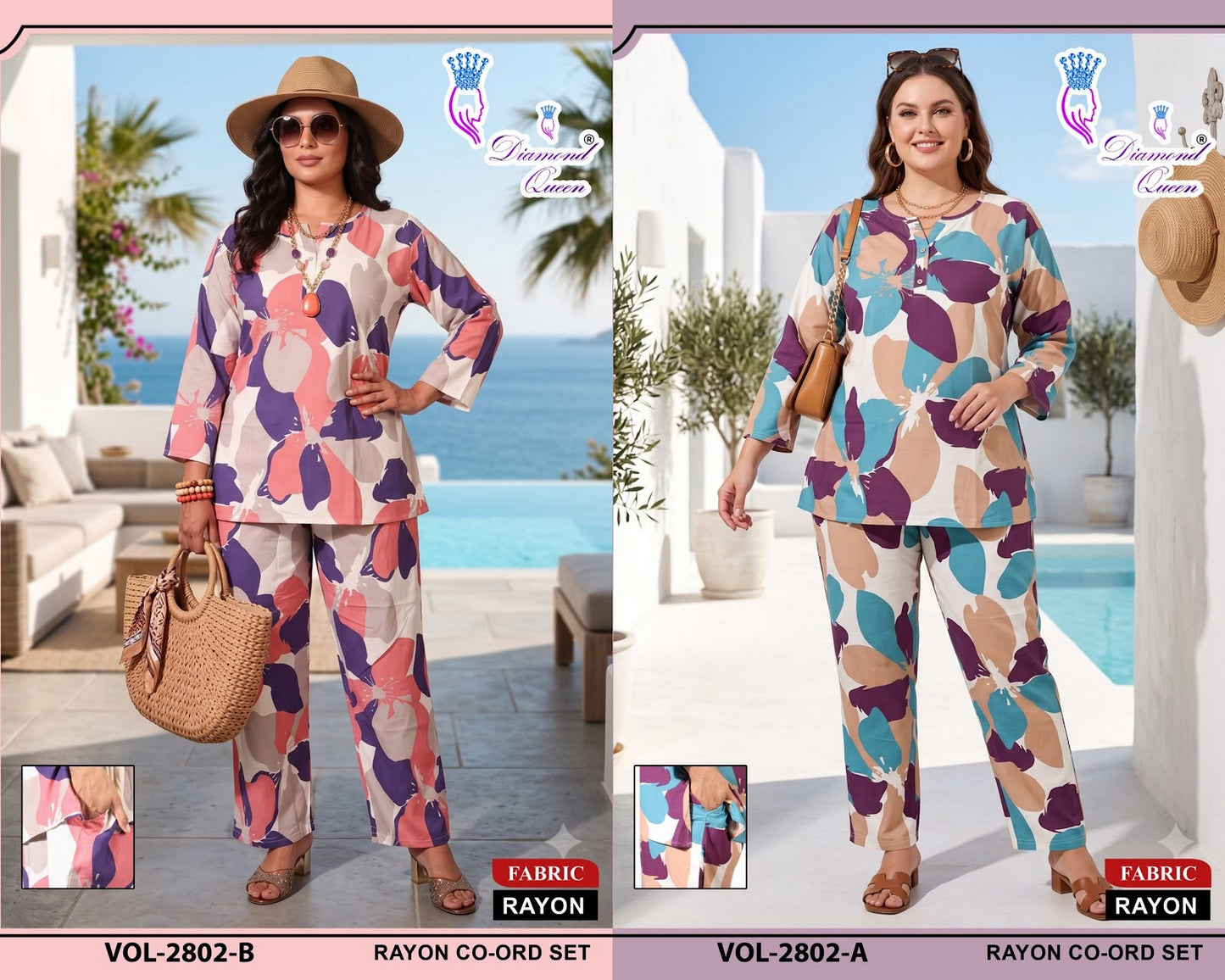 Vol 2802-2807 Diamond Queen Rayon 22Kg Co Ord Set Supplier