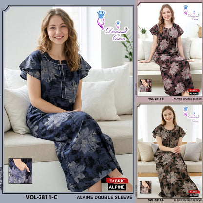 Vol 2808-2815 Alpine Diamond Queen Night Gowns Wholesaler Gujarat