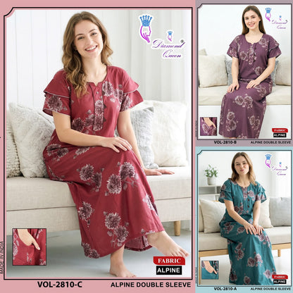 Vol 2808-2815 Alpine Diamond Queen Night Gowns Wholesaler Gujarat