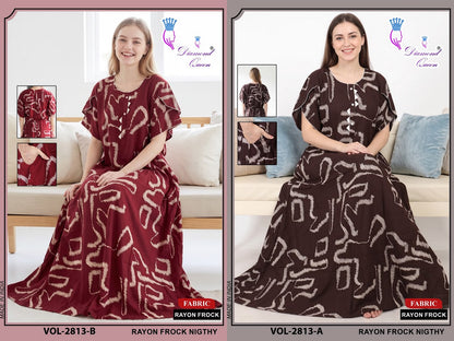 Vol 2808-2815 Diamond Queen Rayon 22Kg Night Gowns Manufacturer