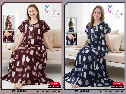 Vol 2808-2815 Diamond Queen Rayon 22Kg Night Gowns Manufacturer
