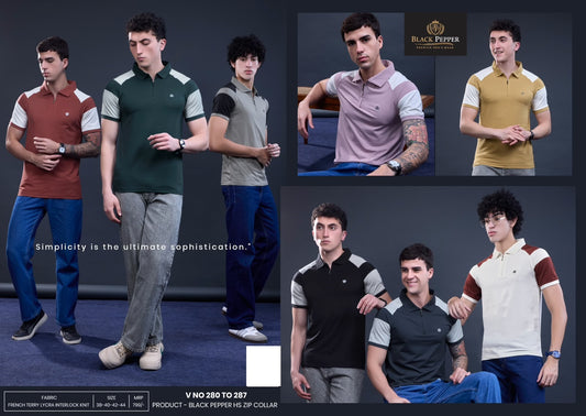 Vol 280 To 287 Black Pepper Interlock Mens Tshirts Wholesale Price