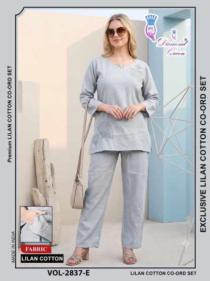 Vol 2837 Lilan Diamond Queen Cotton Co Ord Set Wholesale