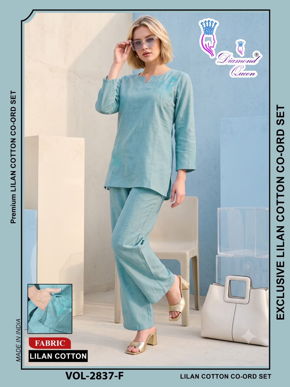 Vol 2837 Lilan Diamond Queen Cotton Co Ord Set Wholesale