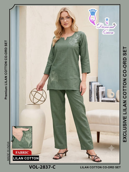 Vol 2837 Lilan Diamond Queen Cotton Co Ord Set Wholesale