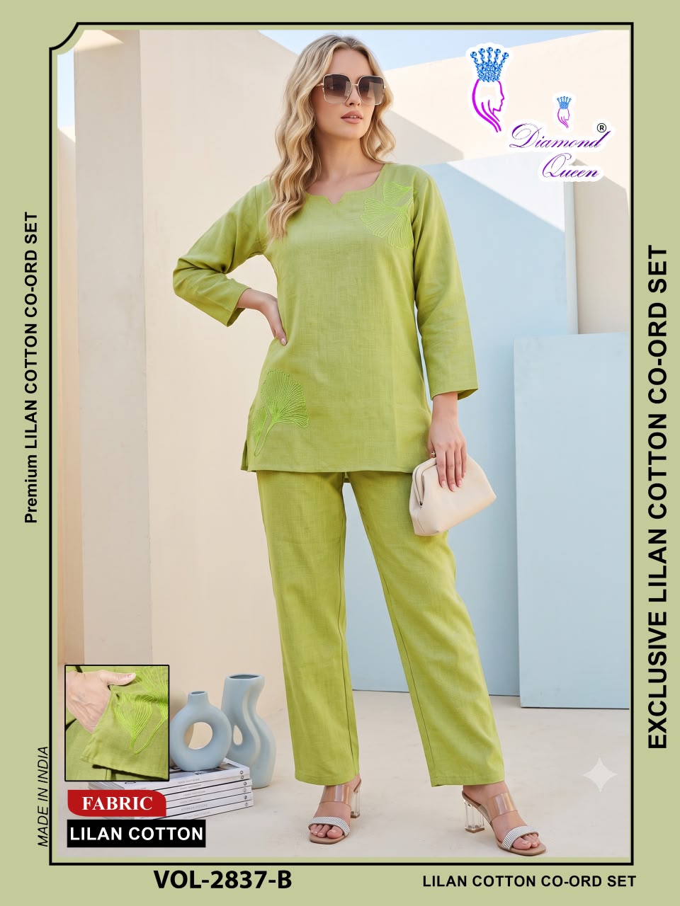 Vol 2837 Lilan Diamond Queen Cotton Co Ord Set Wholesale