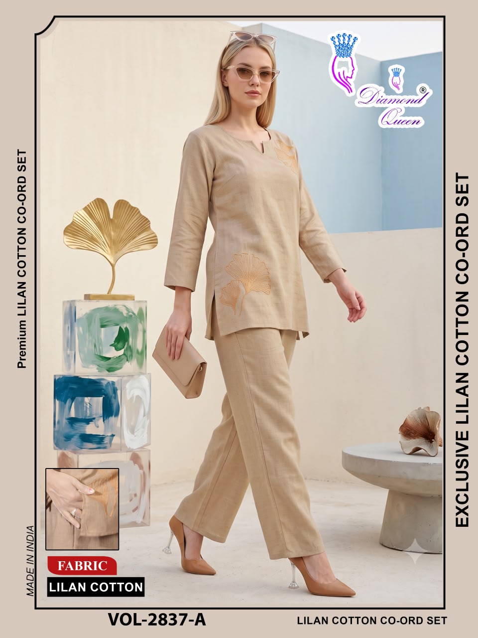 Vol 2837 Lilan Diamond Queen Cotton Co Ord Set Wholesale