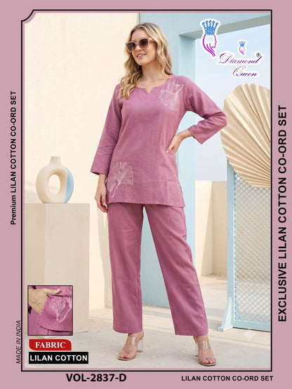 Vol 2837 Lilan Diamond Queen Cotton Co Ord Set Wholesale