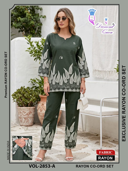 Vol 2849-2854 Diamond Queen Rayon 22Kg Co Ord Set Wholesale Price
