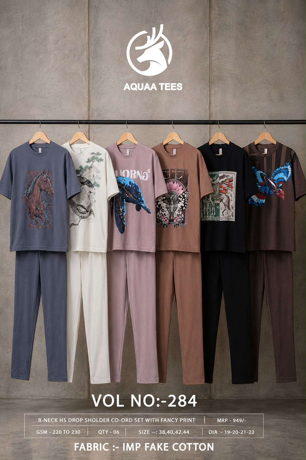 Vol 284 Aquaa Tees Imported Mens Co Ord Set Wholesale Rate