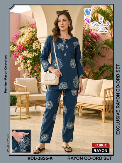 Vol 2855-2863 Diamond Queen Rayon 22Kg Co Ord Set Manufacturer Gujarat