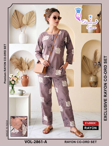 Vol 2855-2863 Diamond Queen Rayon 22Kg Co Ord Set Manufacturer Gujarat
