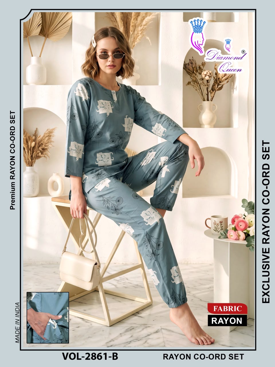 Vol 2855-2863 Diamond Queen Rayon 22Kg Co Ord Set Manufacturer Gujarat