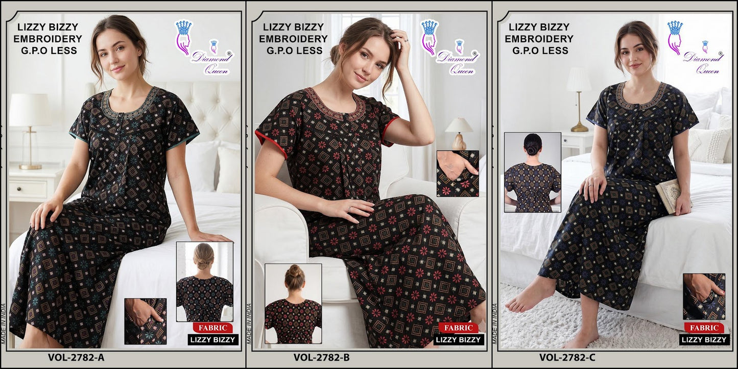 Vol 2870-2784 Diamond Queen Lizzy Bizzy Night Gowns Exporter Ahmedabad