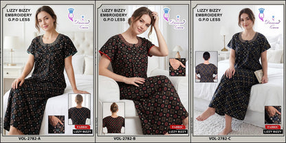 Vol 2870-2784 Diamond Queen Lizzy Bizzy Night Gowns Exporter Ahmedabad