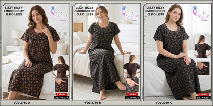 Vol 2870-2784 Diamond Queen Lizzy Bizzy Night Gowns Exporter Ahmedabad
