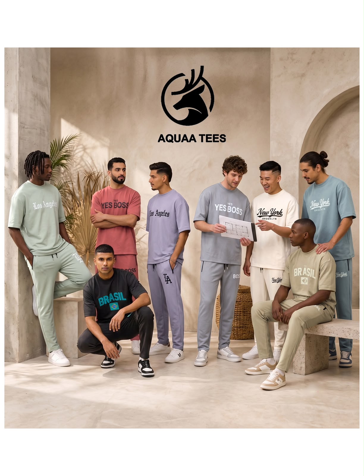 Vol 289 Drop Shoulder Aquaa Tees Imported Mens Co Ord Set Wholesale Price