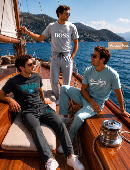 Vol 289 Drop Shoulder Aquaa Tees Imported Mens Co Ord Set Wholesale Price