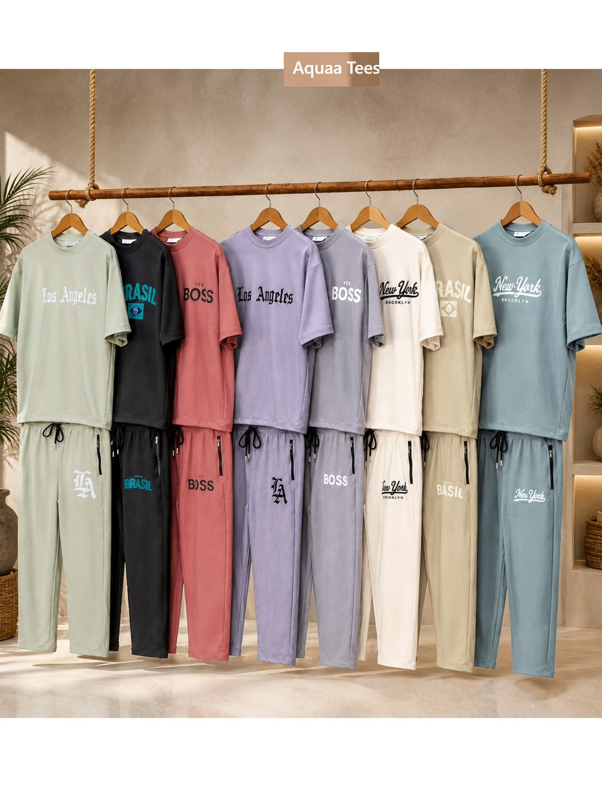 Vol 289 Drop Shoulder Aquaa Tees Imported Mens Co Ord Set Wholesale Price