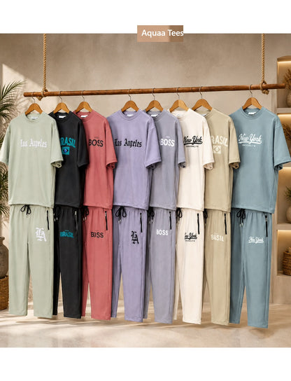 Vol 289 Drop Shoulder Aquaa Tees Imported Mens Co Ord Set Wholesale Price