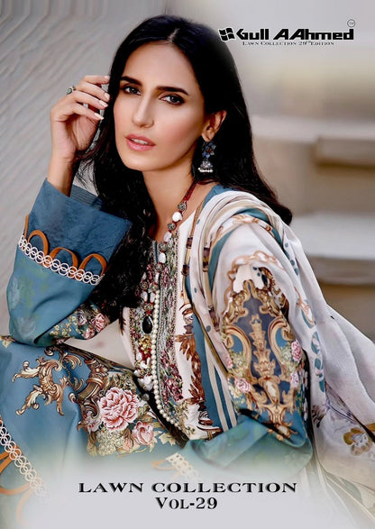 Vol 29 Lawn Collection Gul Ahmed Cotton Karachi Salwar Suits Supplier Gujarat