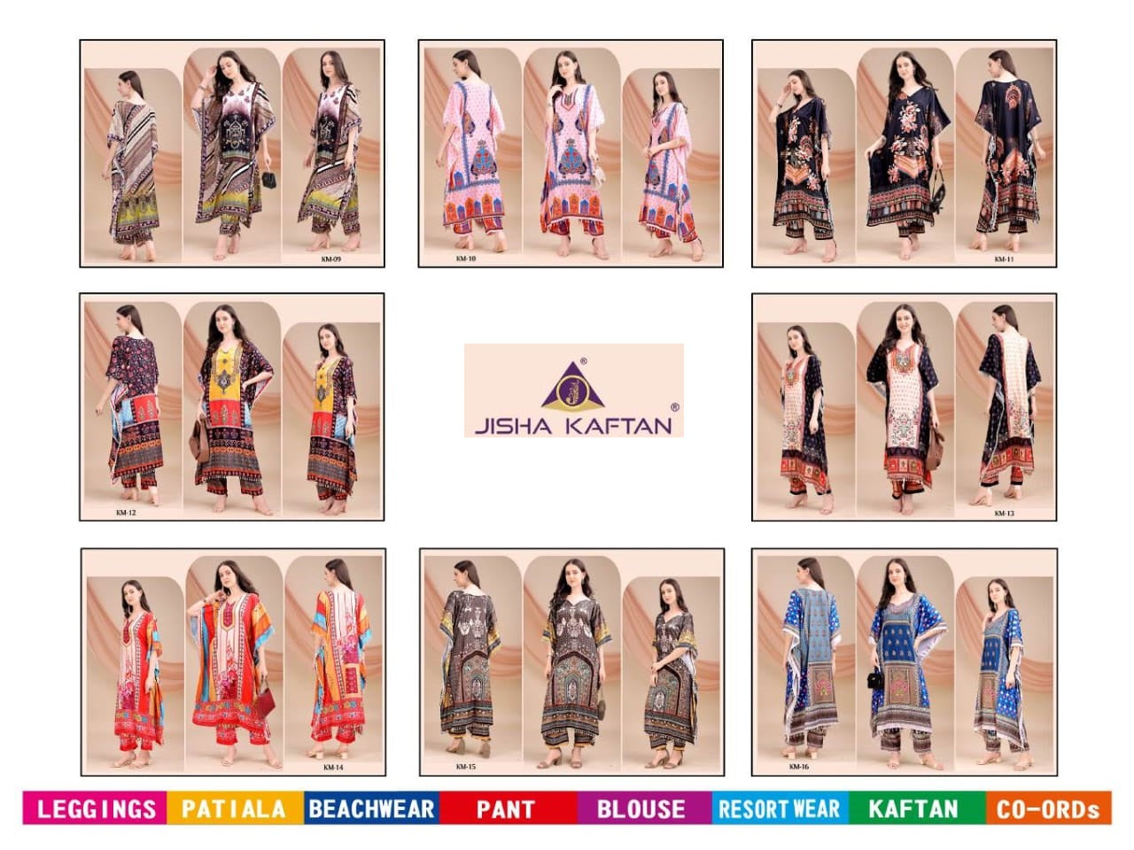 Vol 2 Kaftan Style Jelite Jisha Silk Co Ord Set Wholesale