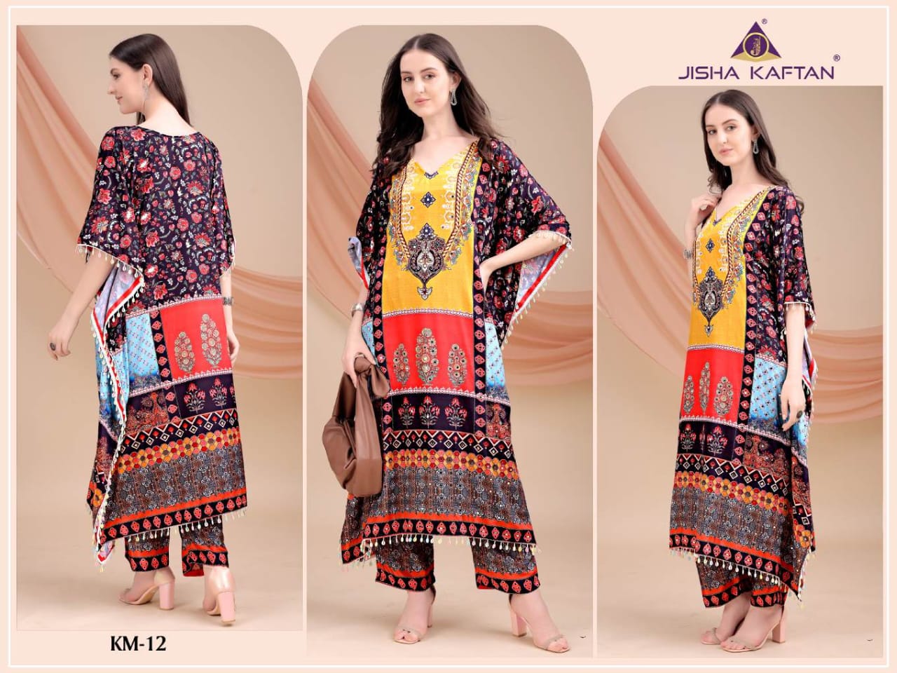 Vol 2 Kaftan Style Jelite Jisha Silk Co Ord Set Wholesale