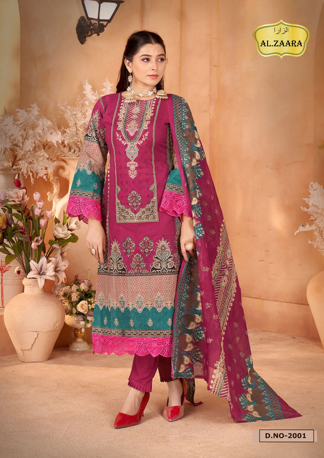 Vol 2 Luxury Heavy Lawn Collection Al Zaara Cotton Karachi Readymade Suits Wholesaler India