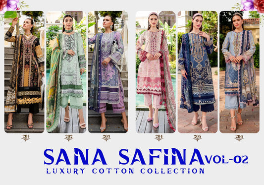 Vol 2 Luxury Cotton Collection Sana Safinaz Cotton Karachi Salwar Suits Wholesale Price