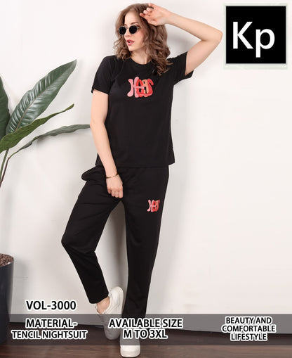 Vol 3000 Kp Tencil Pyjama Night Suits Wholesaler Ahmedabad