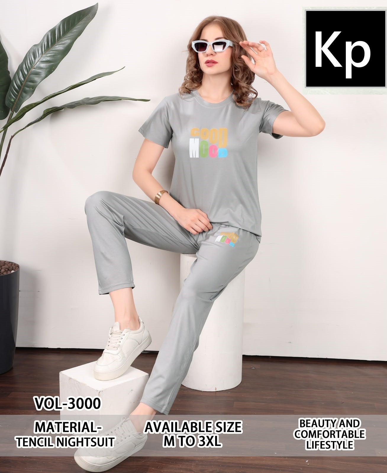 Vol 3000 Kp Tencil Pyjama Night Suits Wholesaler Ahmedabad