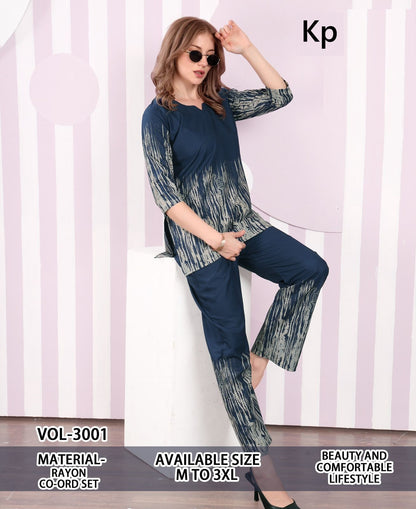 Vol 3001 Kp Rayon Co Ord Set Manufacturer