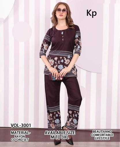 Vol 3001 Kp Rayon Co Ord Set Manufacturer