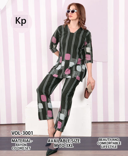 Vol 3001 Kp Rayon Co Ord Set Manufacturer