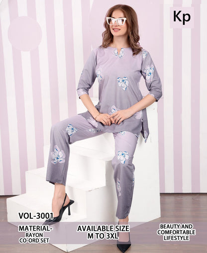 Vol 3001 Kp Rayon Co Ord Set Manufacturer