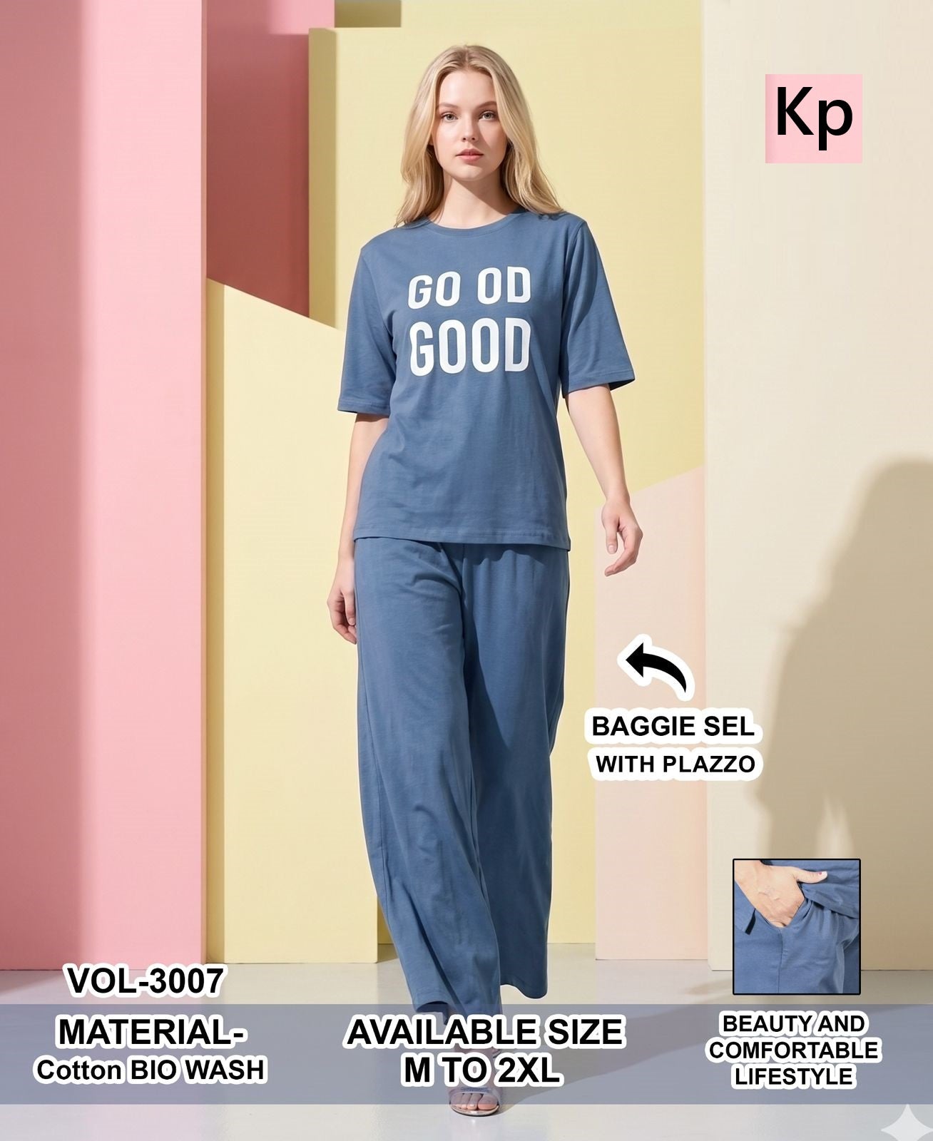 Vol 3007 Kp Cotton Biowashed Co Ord Set Wholesaler India