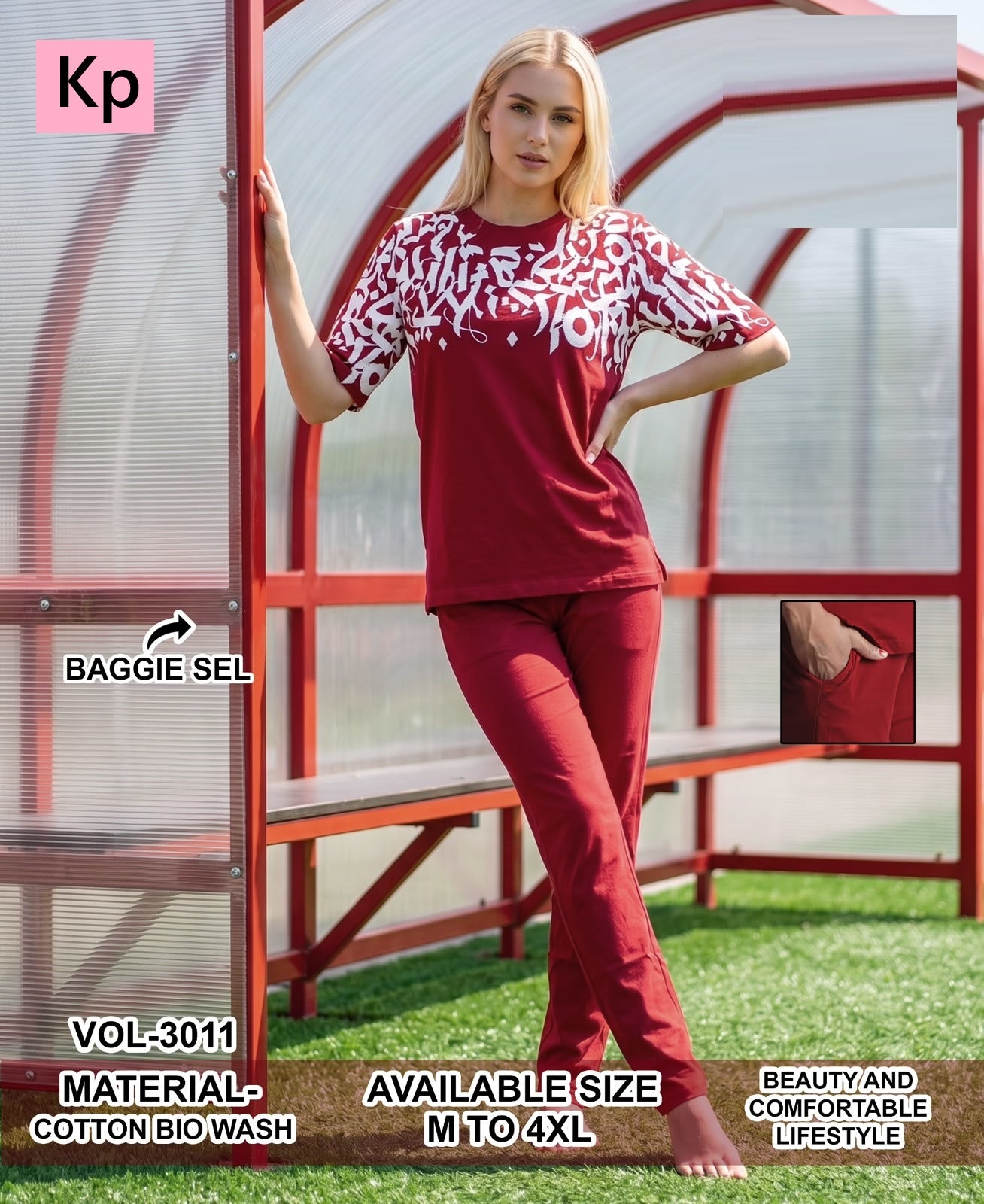 Vol 3011 Plain To Plain Kp Cotton Biowashed Pyjama Night Suits Manufacturer Gujarat